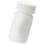 Plain white medicine bottle with twist cap